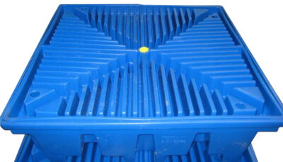 Paleta pod 4 beczki, niebieska, głęboka (pojemność 275l)