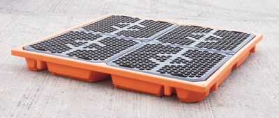 Podłoga robocza pod 4 beczki, pomarańczowa (pojemność 215l)