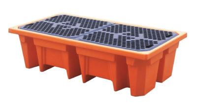 Paleta pod 2 beczki, pomarańczowa (pojemność 240l)