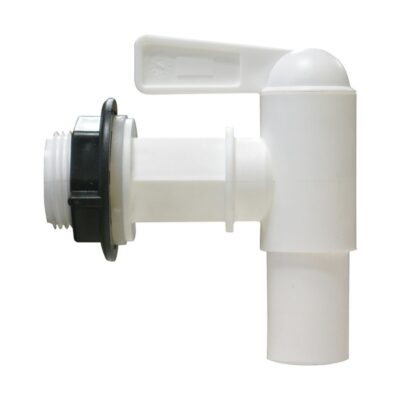 Kran plastikowy biały Garantia do zbiorników na deszczówkę